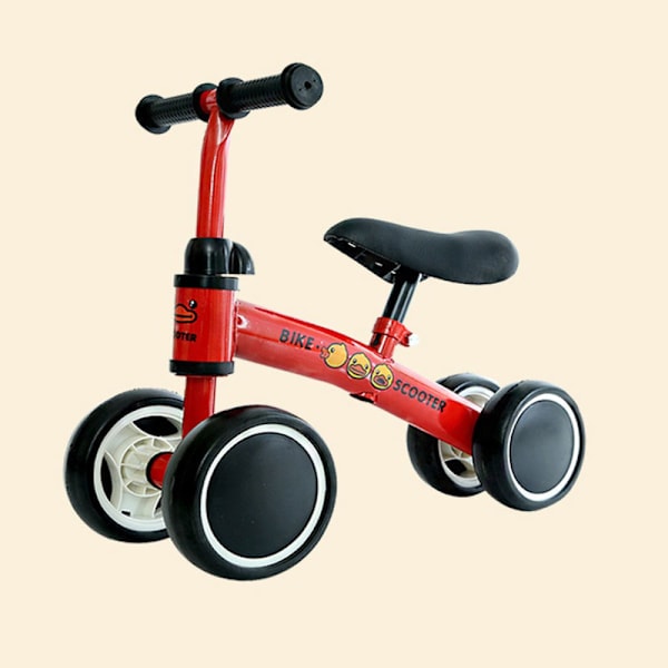 Balanscykel för barn 1-3 år, utan pedaler, 2 & 4 hjul för spädbarn & småbarn Röd