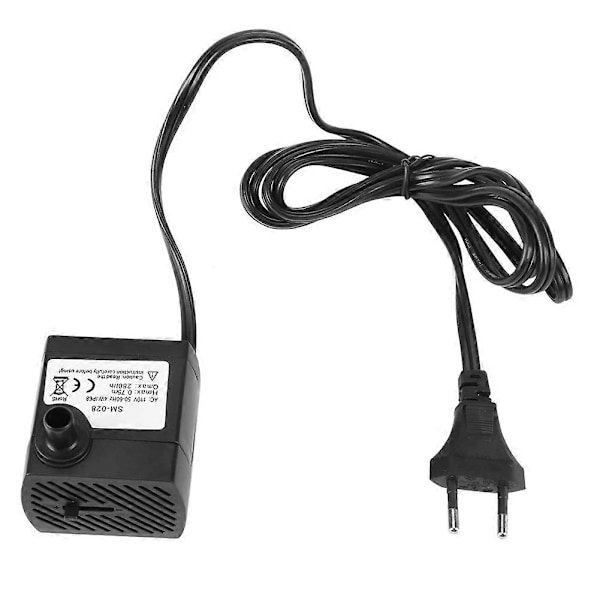Mini Ultra Tyst Dränkbar Vattenpump Fiskdamm Akvarium Tank Fontän Eu (220V-240V) Svart