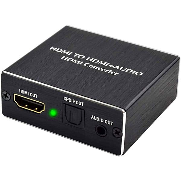 4K HDMI Audio Extractor -muunnin, HDMI–SPDIF-muunnin | HDMI–HDMI ja optinen SPDIF 3,5 mm:n stereotuella, 3D, 1080p