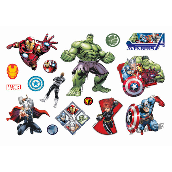 Schnapign Avengers 12 Stk Børntatoveringer Tatovering Iron Man Hulk Børn