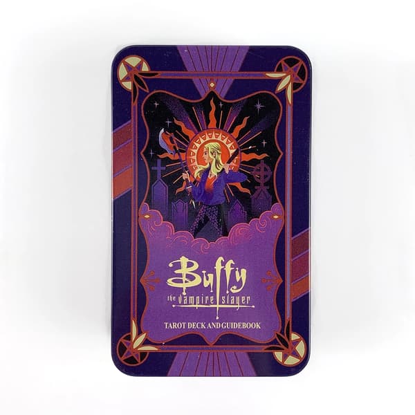 Lilla Buffy the Vampire Slayer Tarotkort Sæt I Metalæske Med Papirguide Guldbelagte Kanter Hardcover Udgave
