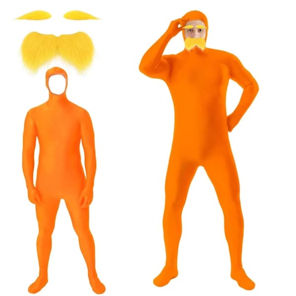 Mandarinkostyme Tilbehør Åpent Ansikt Helkroppsdrakter Gul Bart og Øyenbryn for Verdensbokdagen Halloween Cosplay-FF- Voksen 170cm Adult 170cm[co]