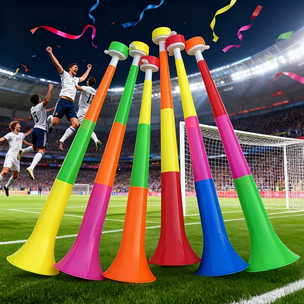[Anbefaling om varmt tilbud] 6 stk. sammenleggbare vuvuzela-horn, heieverktøy, egnet for sportsarrangementer, fotballkamper, utendørsfester |