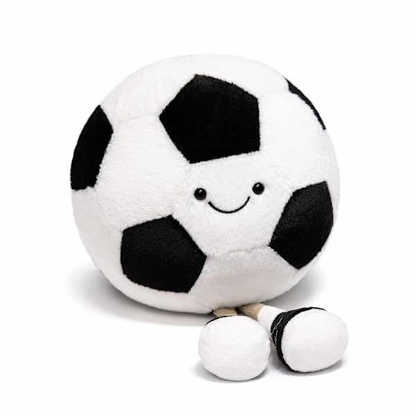 26 cm fotball kosedyr plysjleketøy, myk fotballdukke med ben for barn og voksne, søt klemvennlig sportsgave til soverom og sofadekorasjon