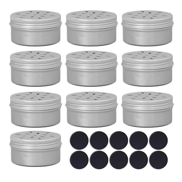 10 STK Hund Lukttreningsbokser med 10 Myke Magnetiske Klistremerker Hult Hull Lokk Aluminium Hund Nesarbeid Beholder