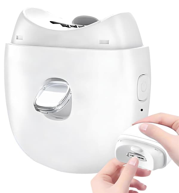 Elektrisk negleklipper, 2-hastigheds baby elektrisk neglefil med LED-lys, genopladelig baby negletrimmer til børn, voksne og ældre