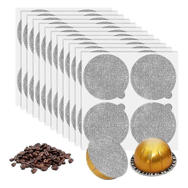 Aluminiumsfolielågforseglinger - Genbrugskapsler Kaffepuder 120 stk., til Vertuoline Vertuo Genbrug Kaffe P