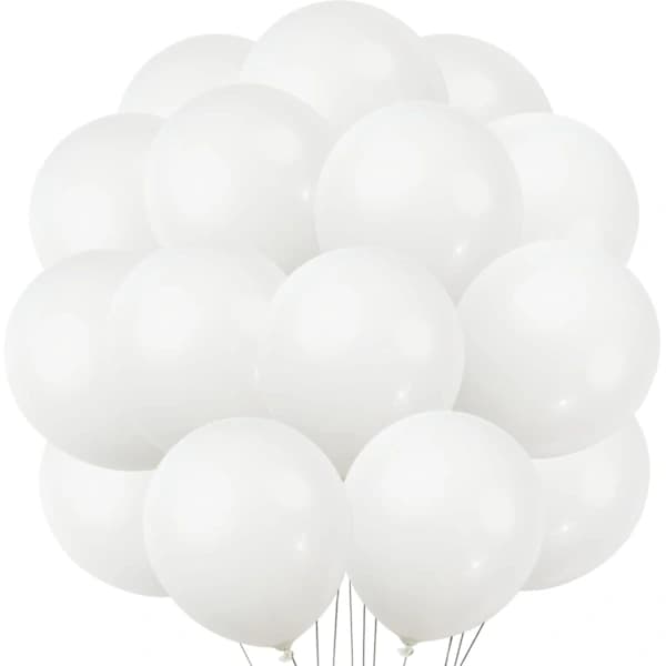 100 st vita ballonger - 10 \" vita ballonger - vita ballonger, A