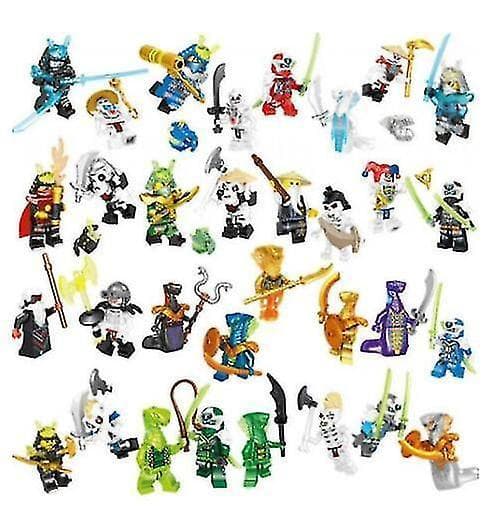 Sett med 32 stk Ninjago Minifigurer Kai Jay Sensei Wu Master Byggeklosser Leker