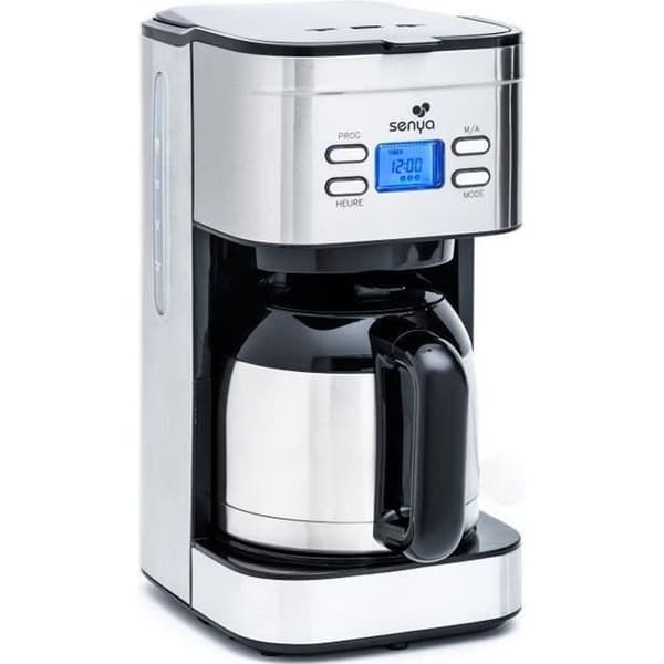 Programmérbar elektrisk kaffemaskine SENYA 1,2L - Isoleret kande i rustfrit stål - Aromavælger