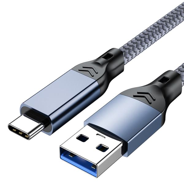 USB 3.2 Type-C -kaapeli: 10 Gbps nopea tiedonsiirto ja 60 W pikalataus, yhteensopiva Blue + Grey 1.5 M