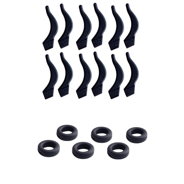 Anti-slip silikone brilleholder øregreb 12-par Black