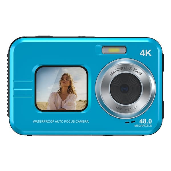 4K vedenpitävä digitaalikamera 32 Gt TF-kortilla Blue