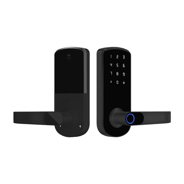 Smart dørlås fingeraftryk Tuya - TTLock Bluetooth biometrisk nøglefri adgang til hjem, lejlighed, hotel, skole Black