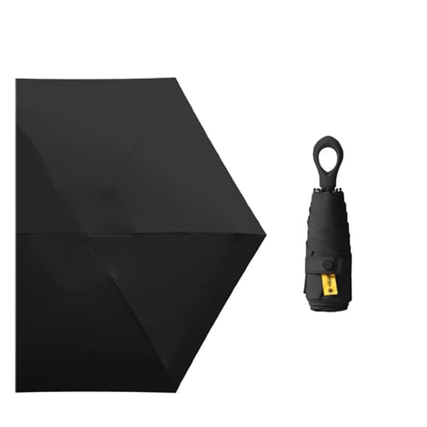 Kompakt foldeparaply med ringhåndtag Black