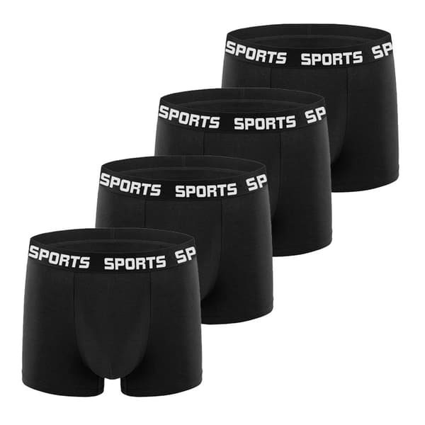 Miesten bokserit, tukeva ja tukeva istuvuus Black 4-Pack S