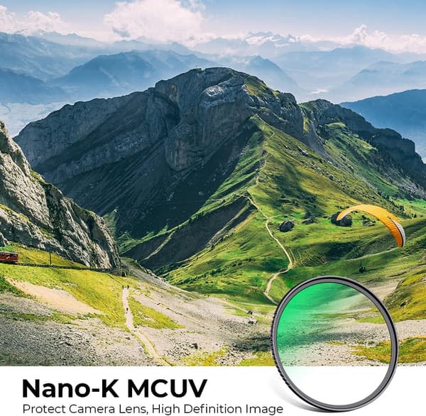 Kameran linssin suodatin UV-suodatin - suojaa linssiä ja ehkäisee UV-säteitä Transparent+Black 72 mm