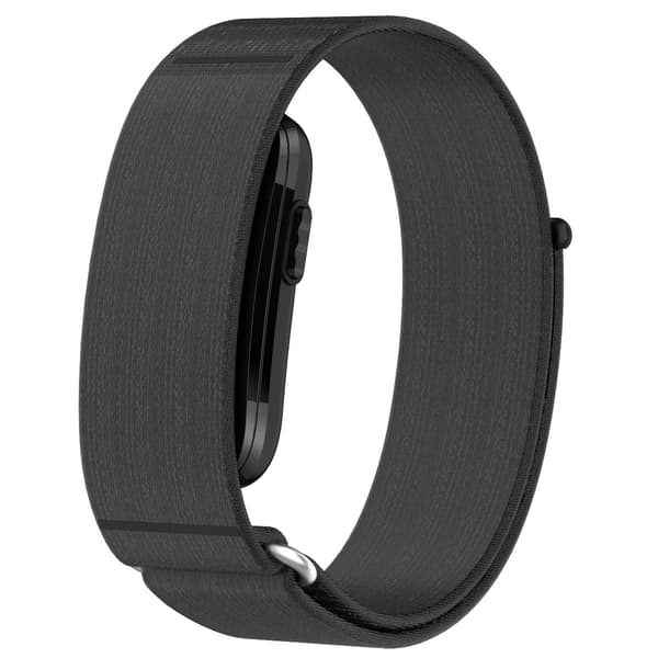 Sort vævet nylon-udskiftningsrem kompatibel med Garmin CIRQA-seriens smarture, 28 cm x 2 cm