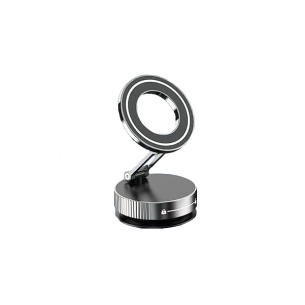 Magnetisk biltelefon-holder med vakuum sugekop og roterbar magnet, stærk sugeevne i ABS + rustfrit stål, ideel til navigation i bilen Silver