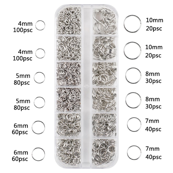 Inf Smyckestillbehör I Järn Med Hummerlås, Låda Med 17 Silver