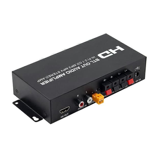 HI-FI 2.1-kanavainen äänivahvistin 160W+80W Bluetooth HDMI-yhteensopiva/RCA/AUX Basso/Diskanttisäätö kotiin/autoon/ulkokäyttöön EU-pistoke