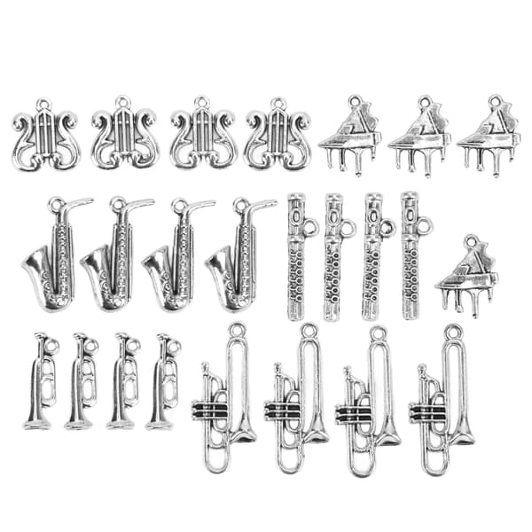24 stk DIY Musikknote Anheng Charms Legering Smykkefremstillingsutstyr for Armbånd