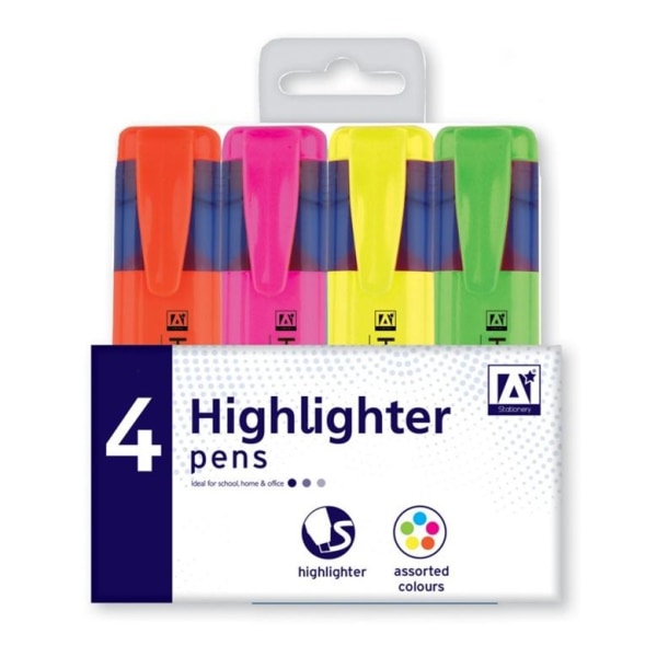 A Star Highlighters (paket Med 4) One Size Orange / Rosa Gul