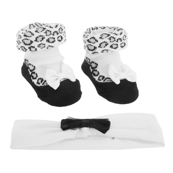 Universal Textiles Baby Girls Leopard Print Strumpor & Elastiskt Pannband (pres