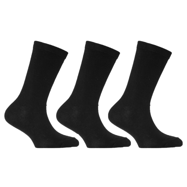 Universal Textiles Børne/børn Almindelige Bomuldsrige Skolesokker (pakke Med 3) Uk Sh Black Shoe 12.5-3.5 , Euro 31-36 (age: