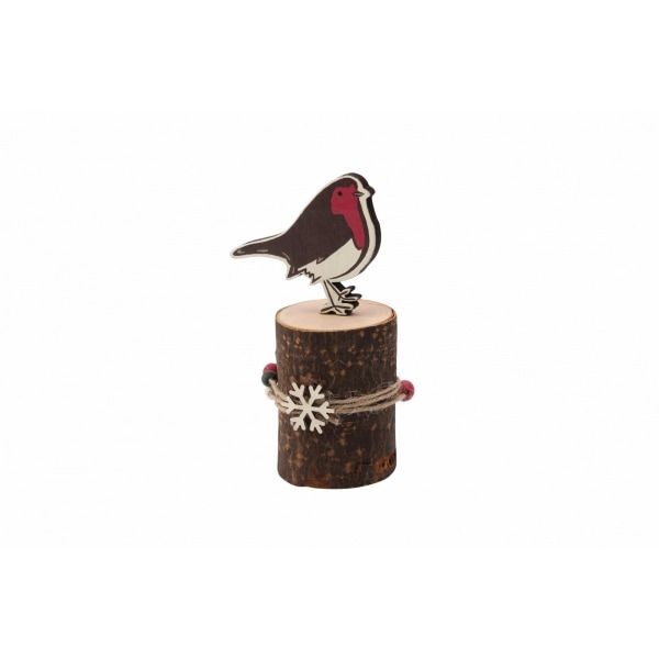 Deck The Halls Robin On Yule Log Ornament One Size Brown / Red