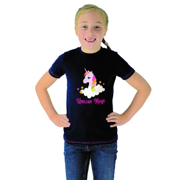 Little Rider Barn-unicorn-t-shirt 5-6 Years Navy / Rosa