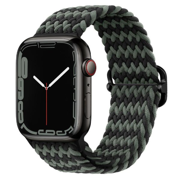 Global Items Apple Watch Armbånd I Flad Nylon 38/40/41 Svart/grön