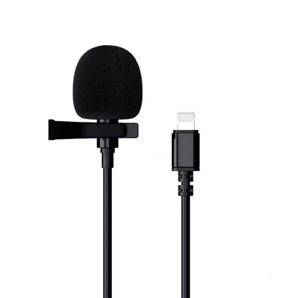 Global Items Mikrofon - Clip-on Lightning Stik Sort Black One Size