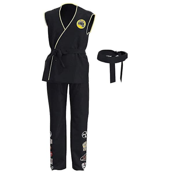 Cobra Kai Cosplay Kostyme Topp Bukser Antrekk Halloween Karneval Kostyme