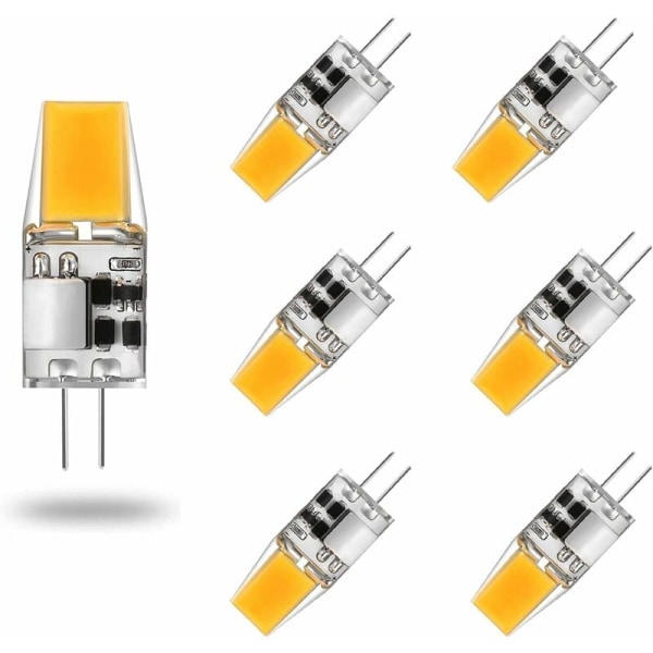 G4 LED-lampa AC/DC 12V 5W G4 LED-lampor Varmvitt 3000K Belysningslampor 50W Ekvivalent Halogenlampa 360° Strålvinkel Ingen flimmer, 6-pack, Varm