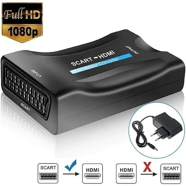 Den nye Scart til HDMI-konverter, Scart til HDMI-videokonverter 1080p720p kompatibel med HDTV Stb Vhs Xbox Ps3 Sky Dvd Bluray