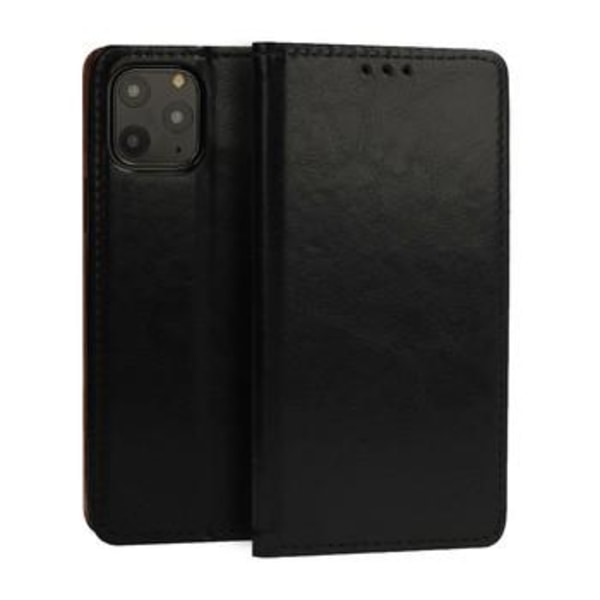 Mobil o Teknik Smart Wallet Case Samsung A42, Italiensk Læder Black