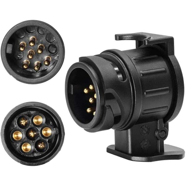 [LCS] 13-pins til 7-pins tilhengeradapter 13-pins kontakt Kompatibel med bilhenger traktor campingvogn sykkelstativ NPTERBL