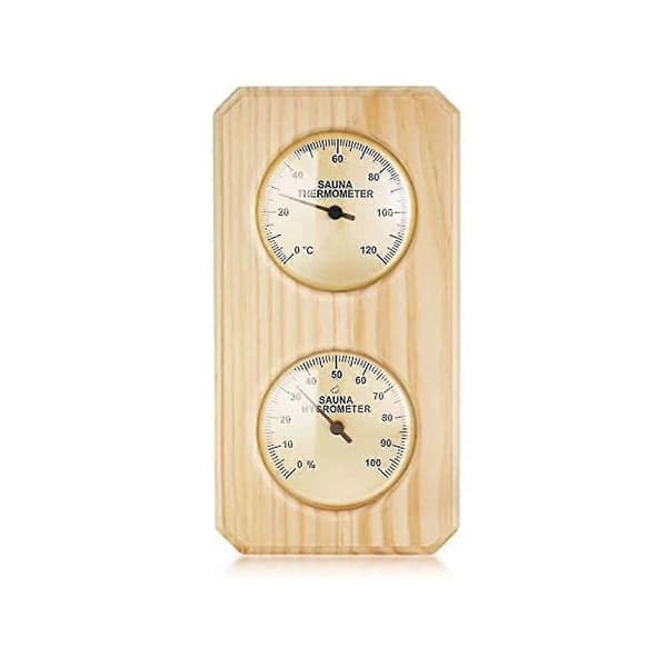 [LCS] Badstutermometer og hygrometer i tre 2 i 1 Fukt- og temperaturmåling Familiehotellbadstu
