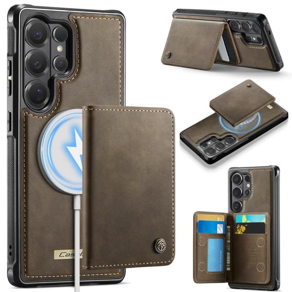 [LCS]Samsung Galaxy S26 Ultra 5G - CaseMe Me80 Series Irrotettava Magneettinen RFID-vegaaninen nahkainen lompakkokotelo
