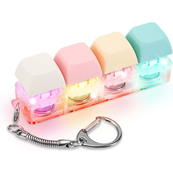 Fidget-tastatur-nøkkelring med LED-lys, tastatur-fidget-klikker, morsom knapp-fidget-leke, kompatibel med avslapningsdekorasjon