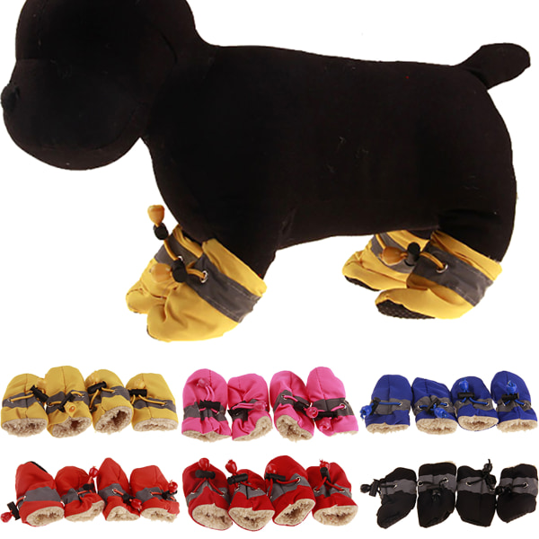 Fashion Dog Orange Thicken Wool Rain Shoes Size-4