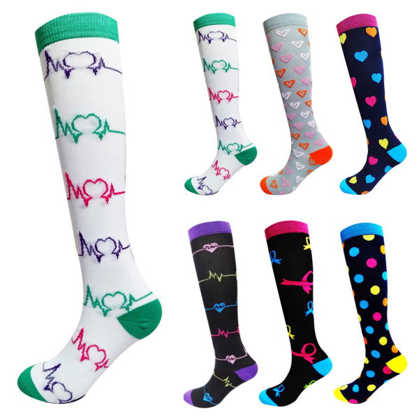 Compression Socks Support Socks Travel Socks Knee Socks 3 pairs for Unisex 