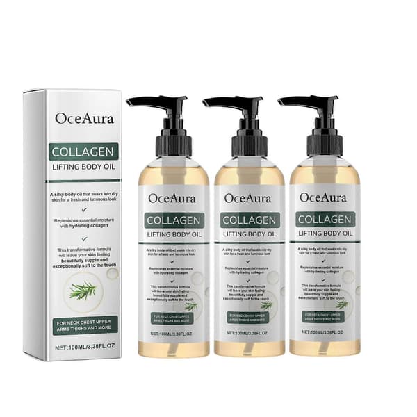 1-3X OceAura Kollagen Opstrammende Kropsolie Fugtgivende & Elasticitetsfremmende Massageolie til Glat Hud