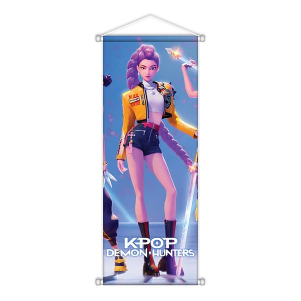 K-Pop Demon Hunters Väggscroll | Tyg Hängande Affisch | Anime Rum Väggdekoration **Medium storlek 4 (72x28cm) Medium size 4 (72x28cm)