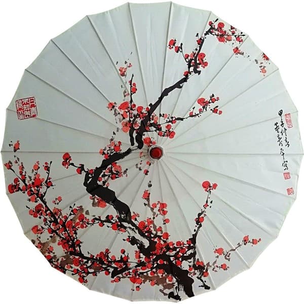 Trykt paraply af silkestof, klassisk japansk danseparaply, antik dekorativ paraply, fotograferingsparaply Style2 -