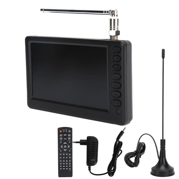 Bærbar 5-tommers digital-TV med FM-radio ATV Høy oppløsning Mini-TV EU-plugg 110 220V