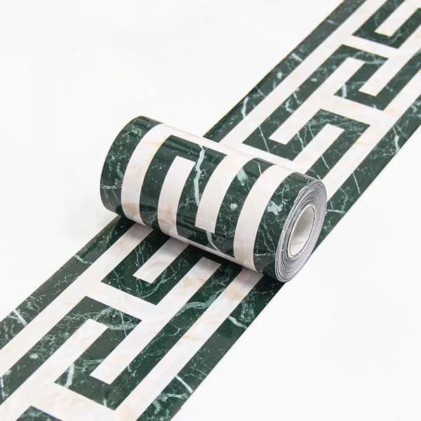Vihreä tapettireunus - 45 irrotettavaa seinäkoristetta, itseliimautuva vedenpitävä PVC-tapettilista, 10 cm x 1000 cm