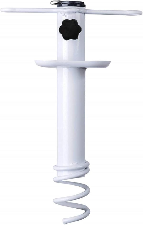 Strandparasoll Sandanker Metall Kraftig Utendørs Parasoller Base Jordskrue Auger med Bæreveske Universal One Size Fits All for Solbeskyttelse, S