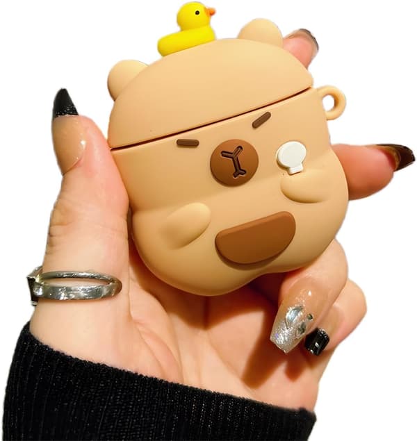 1 kpl Kotelo Yhteensopiva 2024 Airpods 4:n kanssa, Söpö Kawaii Kapybara -kuvioinen Kotelosuoja, Muodikkaat Kannettavat Kuuloketarvikkeet